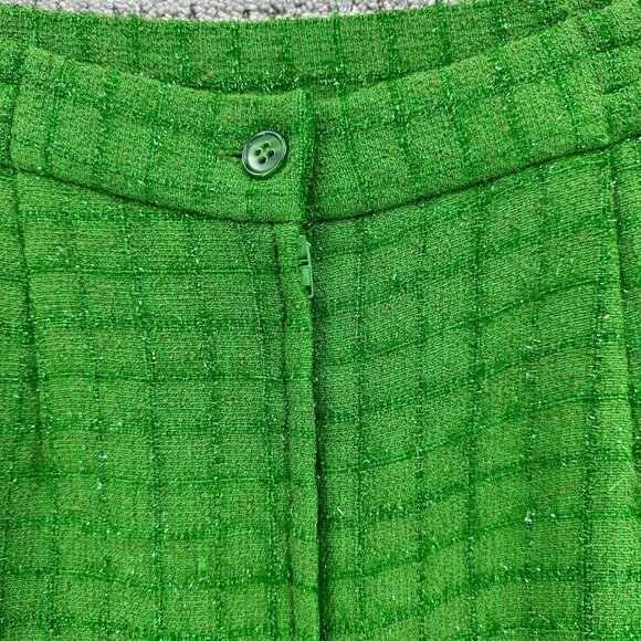Vintage Stella Louise for KB Pencil Skirt Size 10 Green Pattern Lined Back Slit - Picture 5 of 12